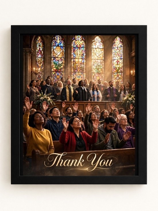 Hand Crafted Other - Thank You Framed A.I. Art Print - 8x10 Frame
